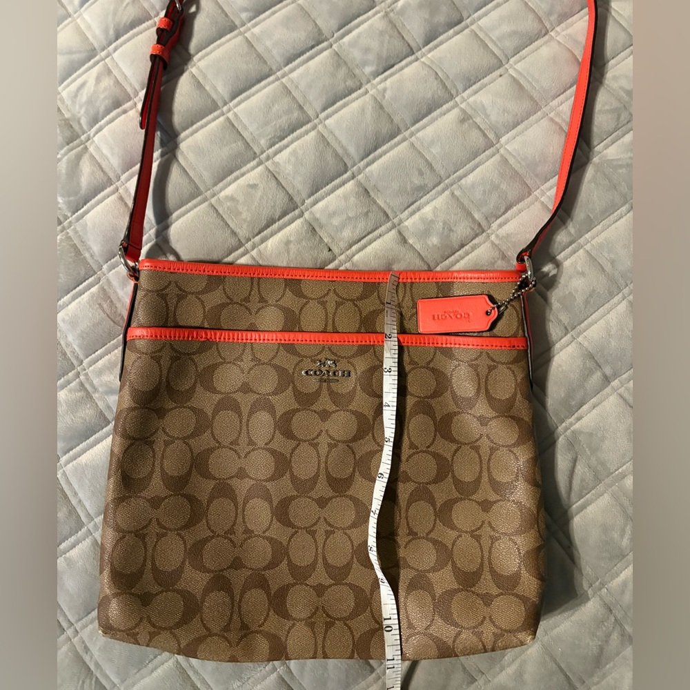 Coach Tan and Red Crossbody Bag